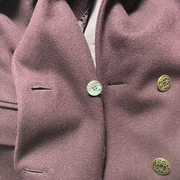 Larry Levine Jacket Womens XL Purple Wool Trench Coat Long Vintage - Picture 10 of 16